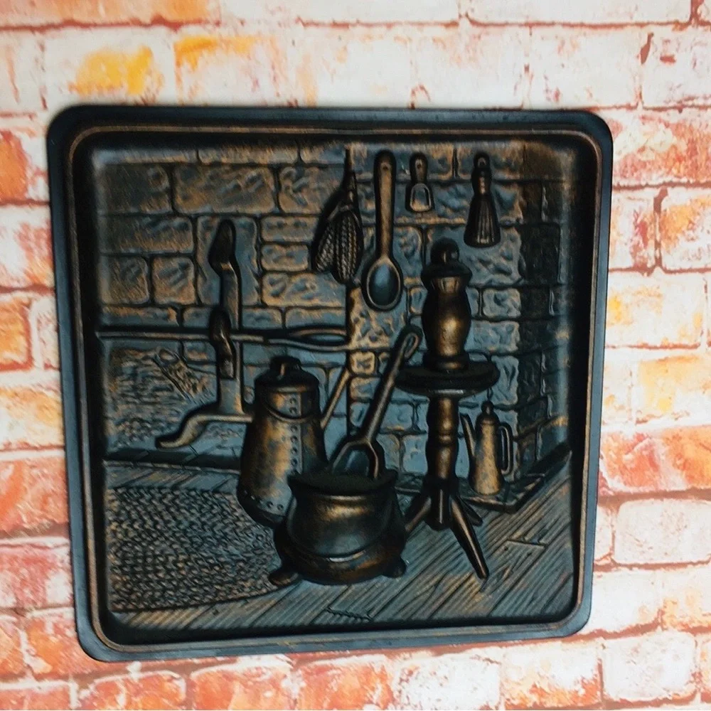 Vintage 60s Miller Studio Set of Four 3d Copper Toned Wall Art